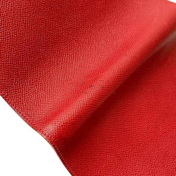 Auth HERMES Globetrotter - Vermillion Veau Graine Couchevel Square A Agenda - Picture 7 of 7